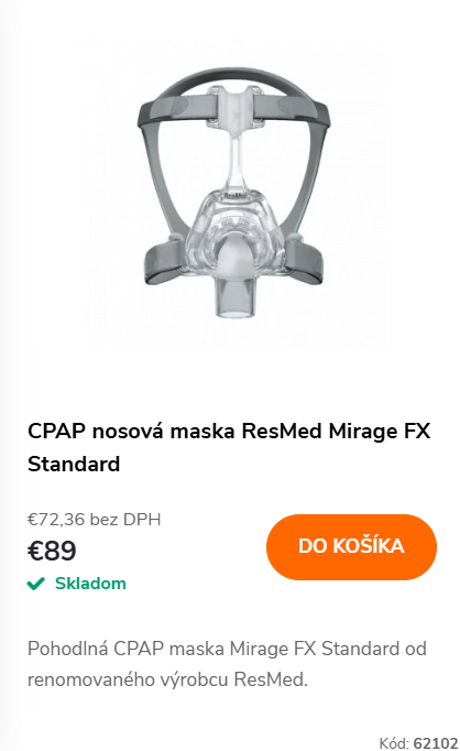 CPAP maska ResMed Mirage FX